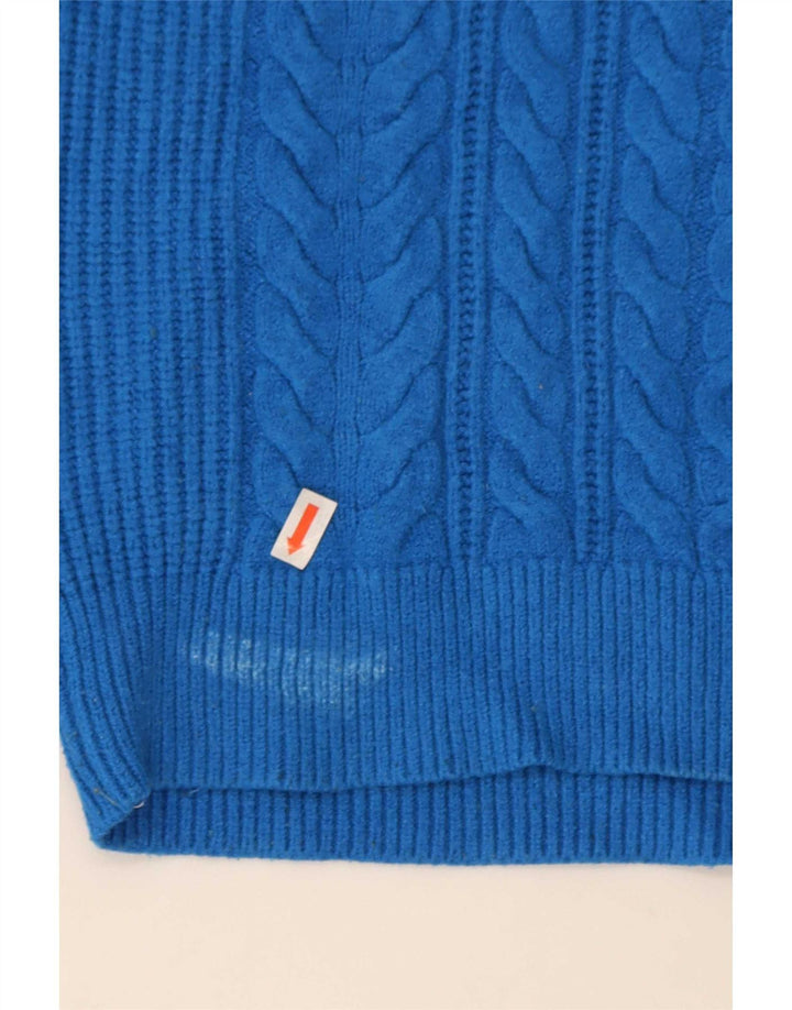 Marks & Spencer Damski sweter z golfem UK 16, duży, niebieski, wiskoza