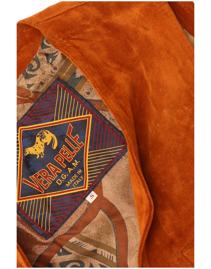 Zamszowa kamizelka męska w stylu vintage, mała brązowa skóra