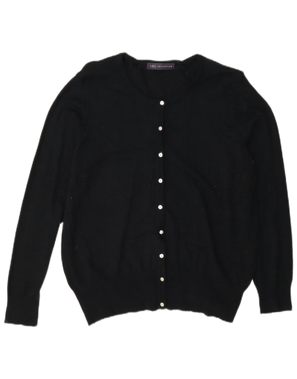 Marks & Spencer Damski sweter kardigan UK 16, duża, czarna wiskoza