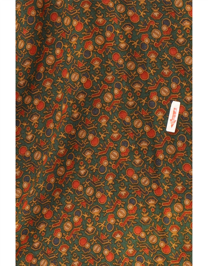 Koszula męska VINTAGE Duża, geometryczna wiskoza khaki