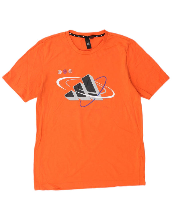 Adidas Mens Graphic T-Shirt Top Small Orange Cotton