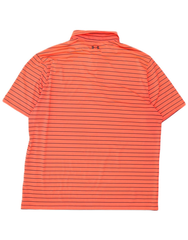 Męska koszulka polo Under Armour XL, poliester w pomarańczowe paski