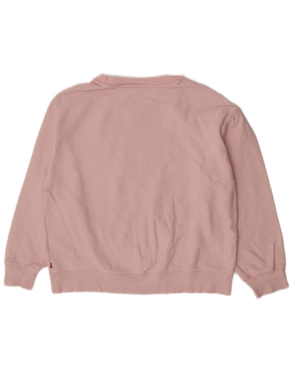 Damski sweter Levi's Graphic o luźnym kroju, UK 14, duży, różowy, bawełniany
