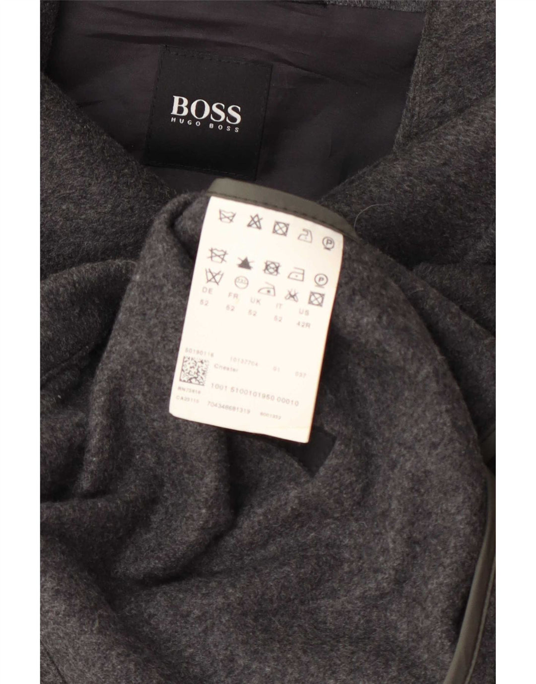 Płaszcz męski Hugo Boss IT 52 XL, szara wełna