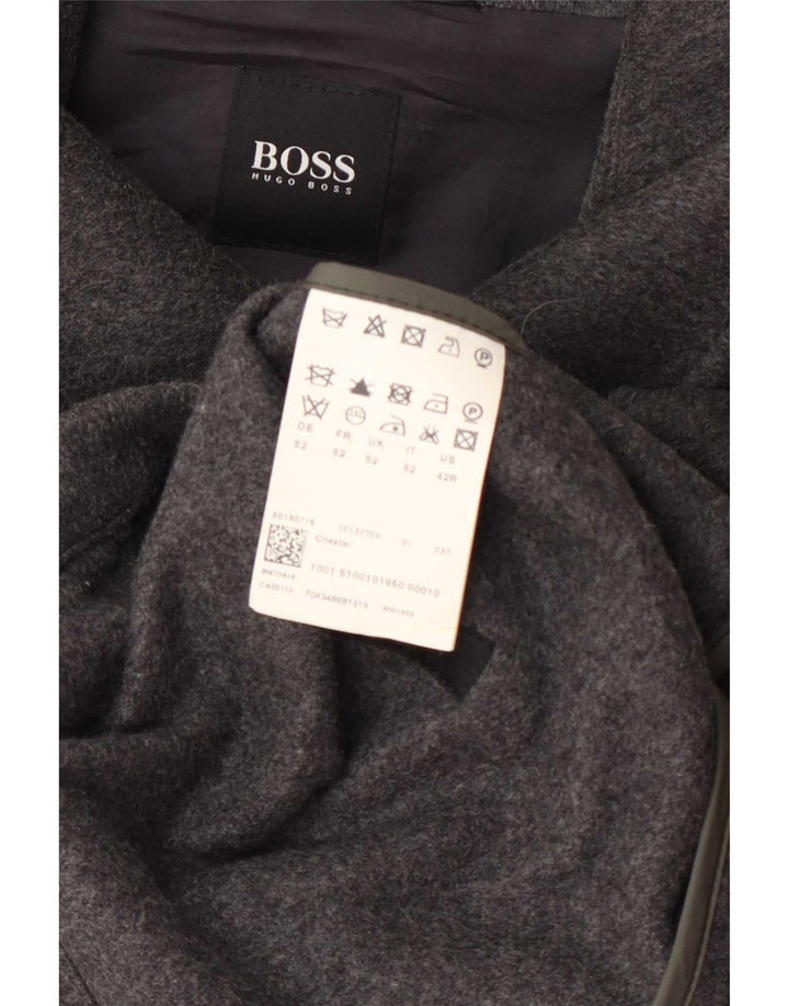 Płaszcz męski Hugo Boss IT 52 XL, szara wełna