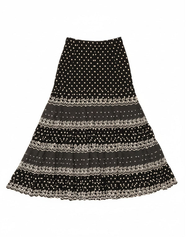 Vintage damska spódnica cygańska W28 średnia czarna w cętki