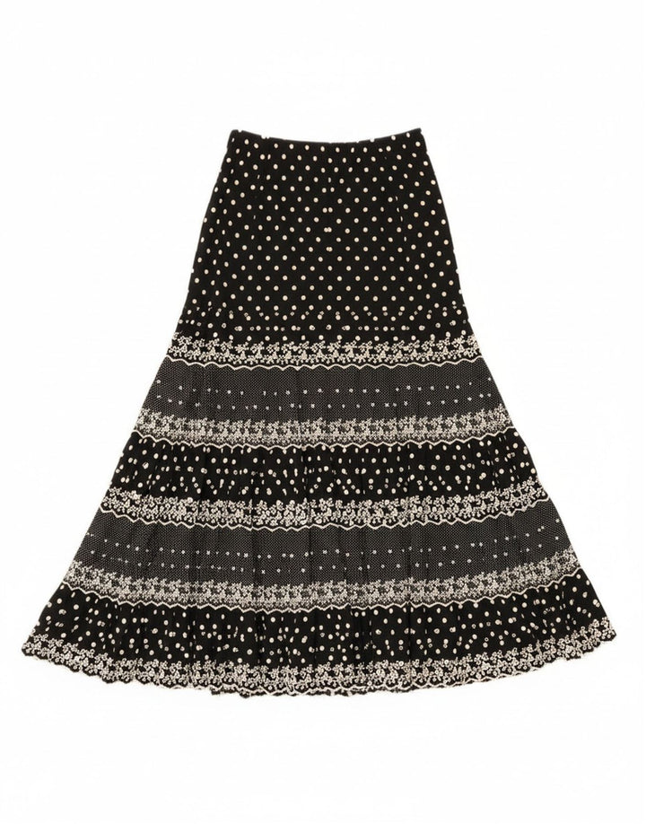 Vintage damska spódnica cygańska W28 średnia czarna w cętki