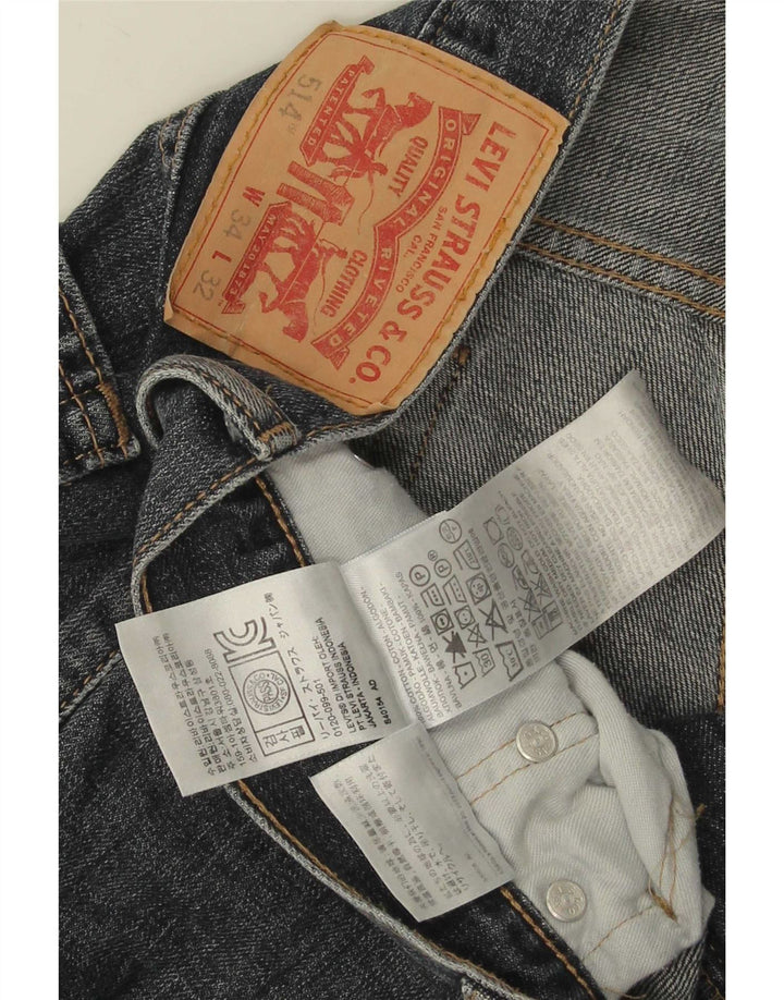 Męskie dżinsy Levi's 514 Capri Straight W34 L21 Niebieska bawełna