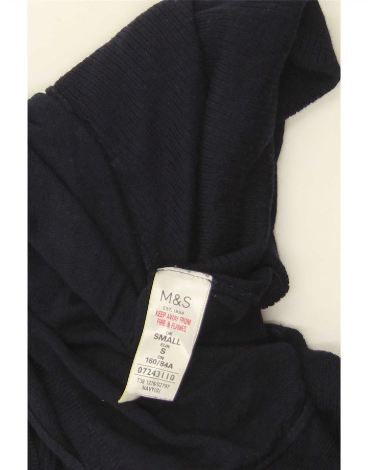 Marks & Spencer Damski sweter rozpinany UK 10, mały, granatowy, akrylowy