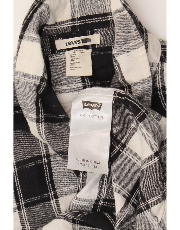 Damska koszula flanelowa LEVI'S UK 10 w małą czarną kratkę, bawełniana