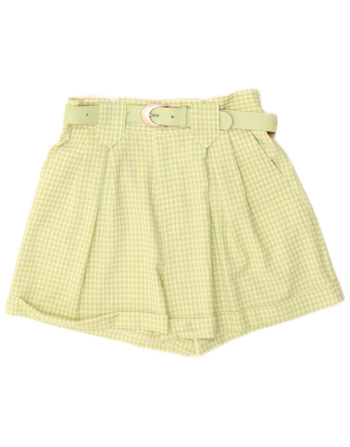 Damskie spodenki chino z wysokim stanem PIMKIE IT 44 Medium W26 Green Gingham
