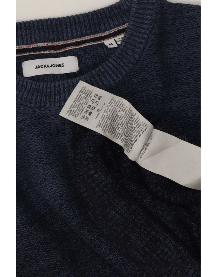 Męski sweter Jack & Jones z okrągłym dekoltem, średni granatowy, bawełniany nakrapiany