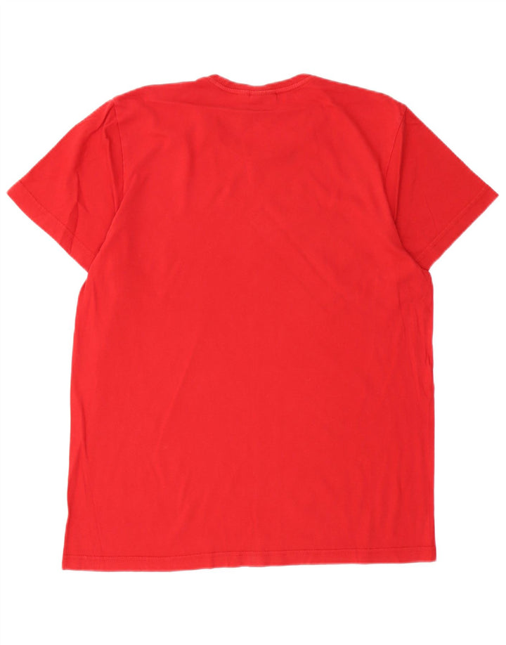 Męska koszulka z grafiką Adidas, bawełniana, średnia czerwona