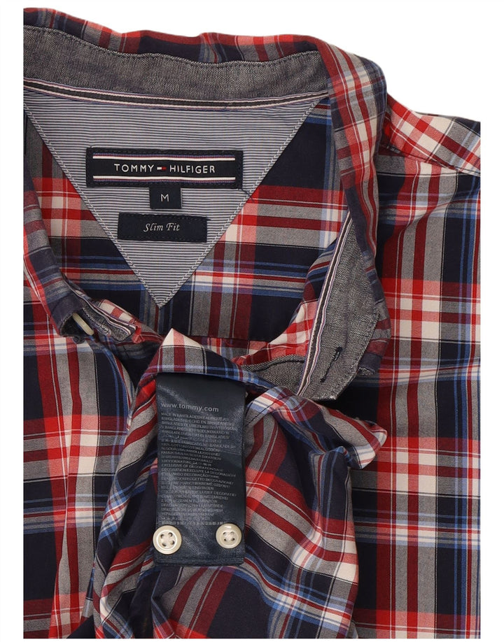 Męska koszula slim fit Tommy Hilfiger w średnią granatową kratkę, bawełniana