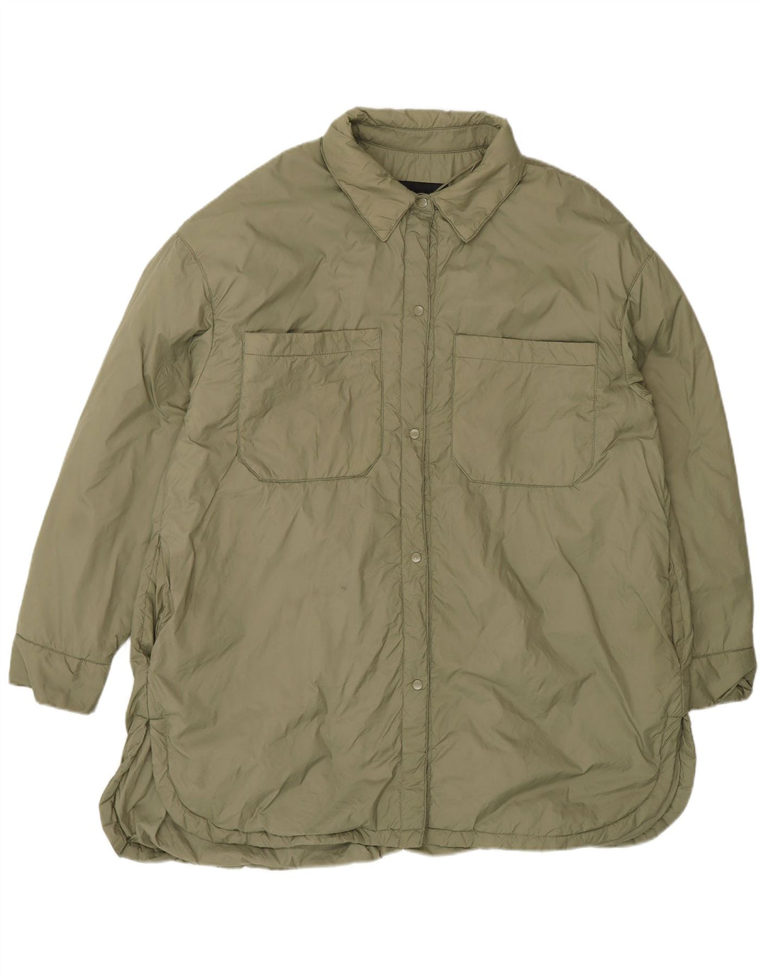 Damski płaszcz wiatrówkowy oversize Zara UK 16, duży, khaki, poliamid