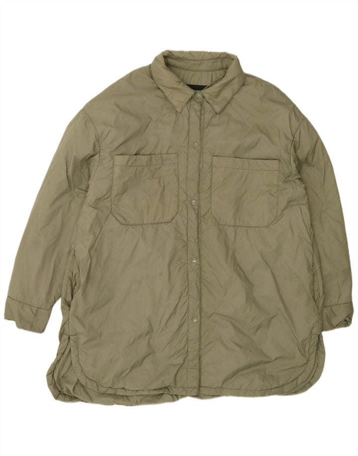 Damski płaszcz wiatrówkowy oversize Zara UK 16, duży, khaki, poliamid