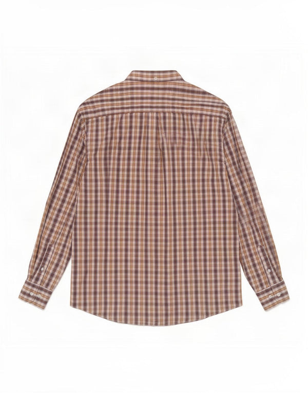 Farah Mens Shirt Large Brown Check