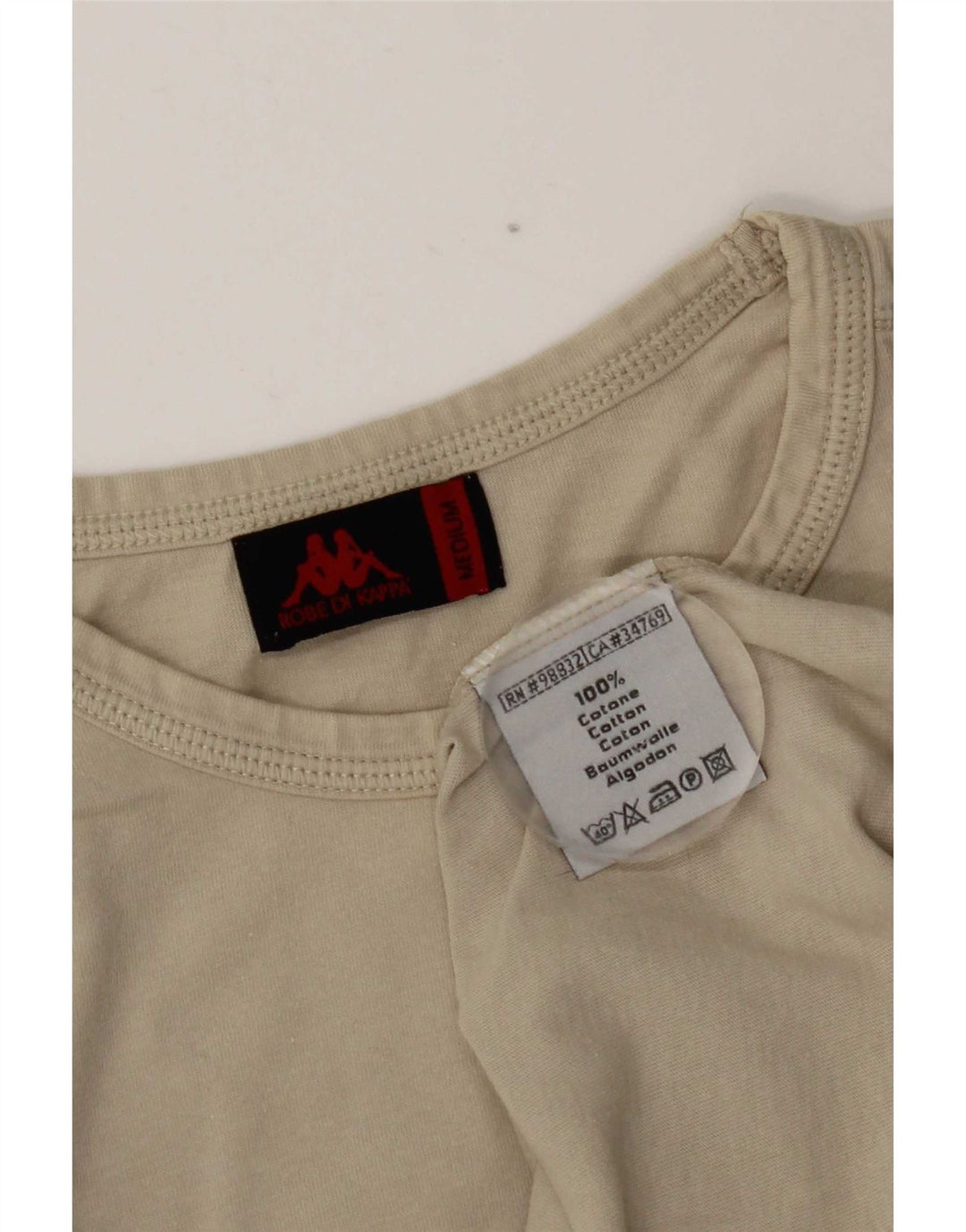 T-shirt damski Kappa Top UK 14 Średni beżowy bawełniany