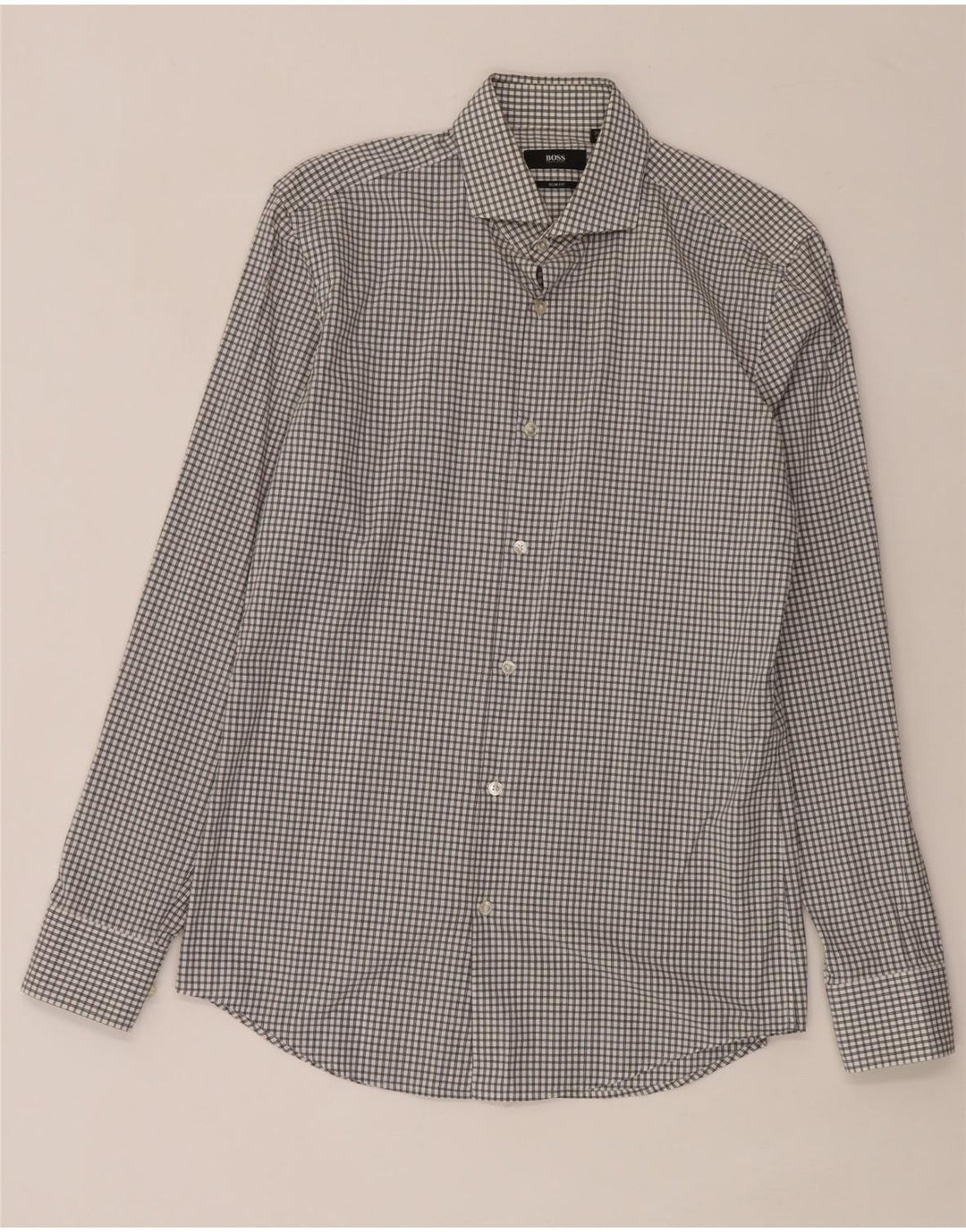 Koszula męska Hugo Boss Slim Fit, rozmiar 38 15, średnia biała kratka