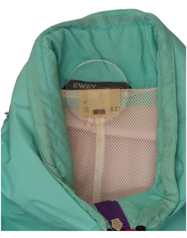 Męska kurtka przeciwdeszczowa K-Way UK 40, duża, wielobarwna, z blokami kolorów, poliamid