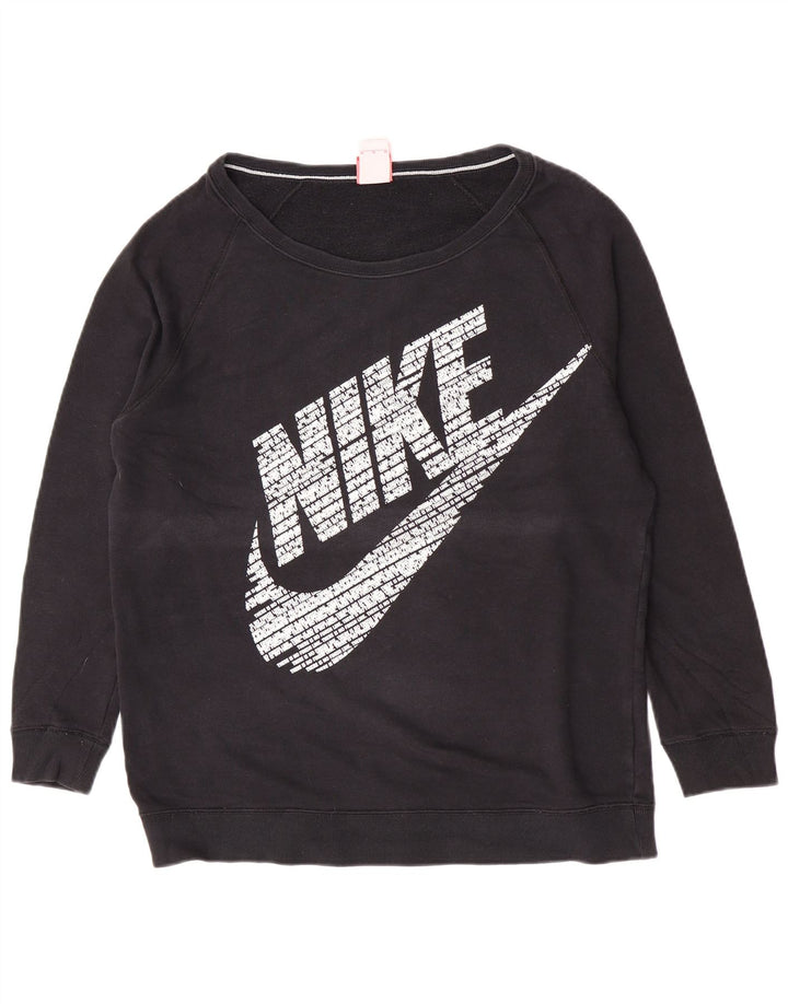 Damska bluza dresowa Nike Graphic Oversize UK 14, średnia czarna bawełna