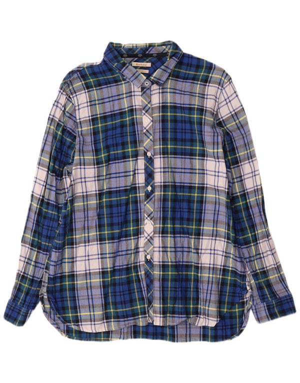 Damska koszula flanelowa Barbour o swobodnym kroju UK 18 XL, bawełniana w niebieską kratkę