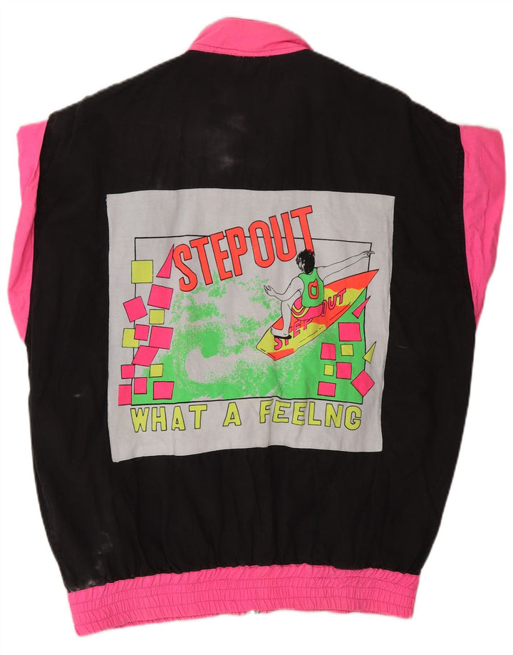 Damska kurtka dresowa VINTAGE z grafiką UK 18 XL w kolorze czarnym