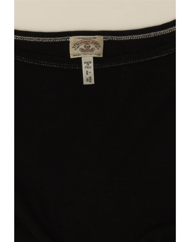 Damski T-shirt Armani Jeans Crop Top IT 44 Średni Czarny