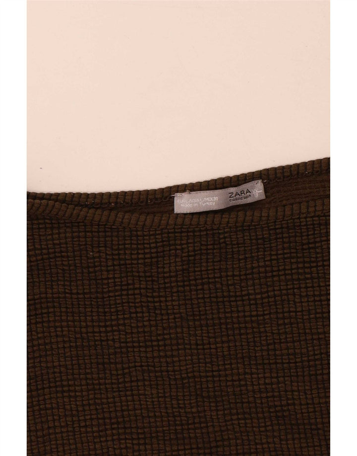 Damski top oversize Zara z rękawem 3/4, UK 16, duży brązowy