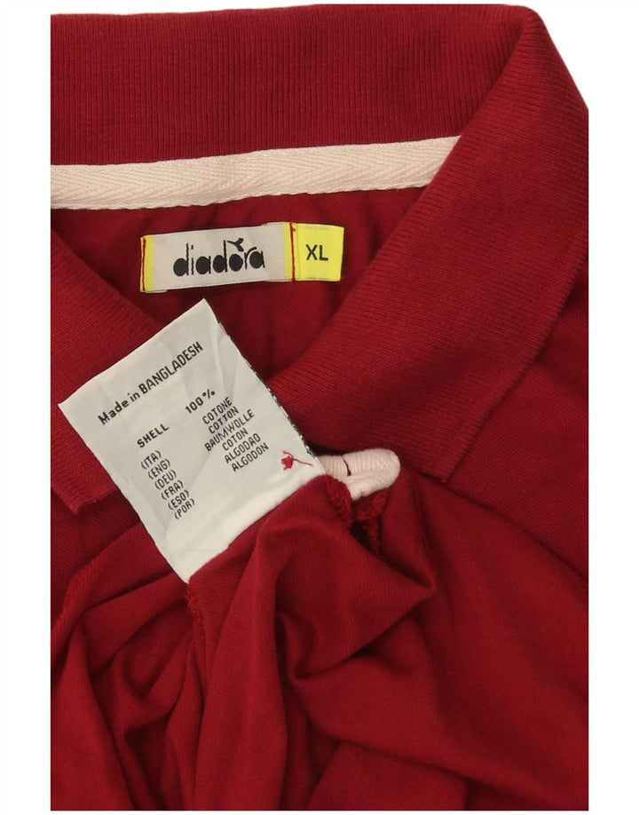 Męska koszulka polo Diadora XL, czerwona, bawełniana