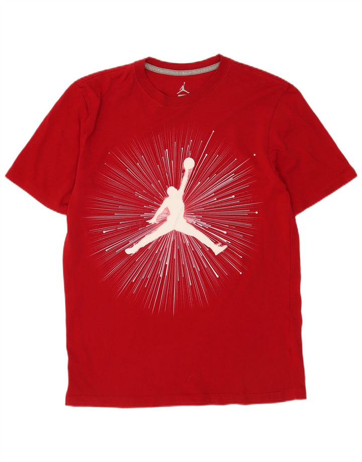 Męski T-shirt z grafiką Jordan, bawełniany, średni czerwony