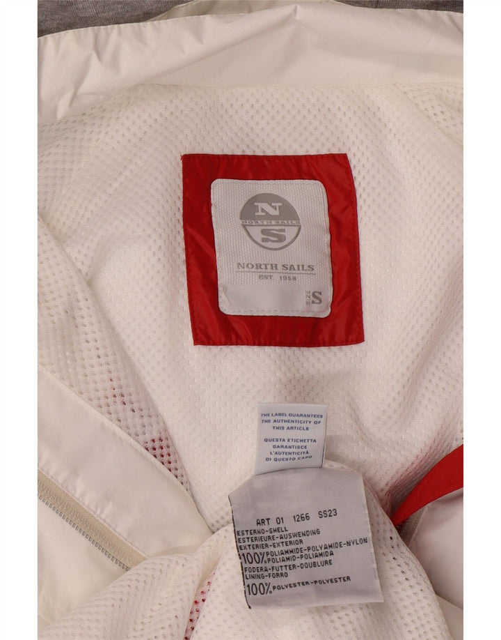 NORTH SAILS Womens Hooded Raincoat UK 10 Small White Polyamide