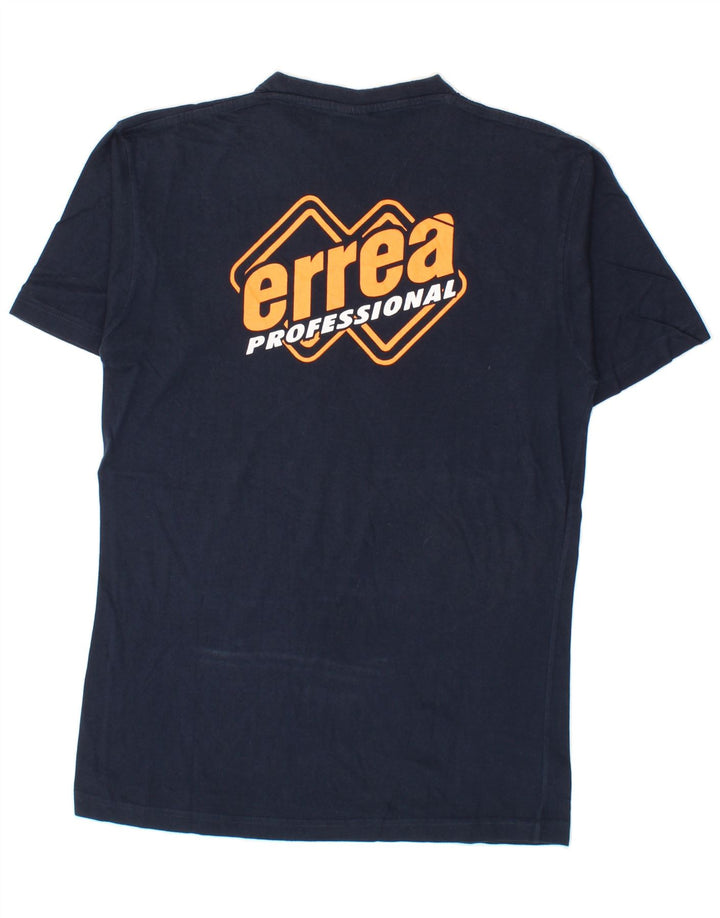ERREA Mens Graphic T-Shirt Top Large Navy Blue Cotton Vintage Errea and Second-Hand Errea from Messina Hembry 