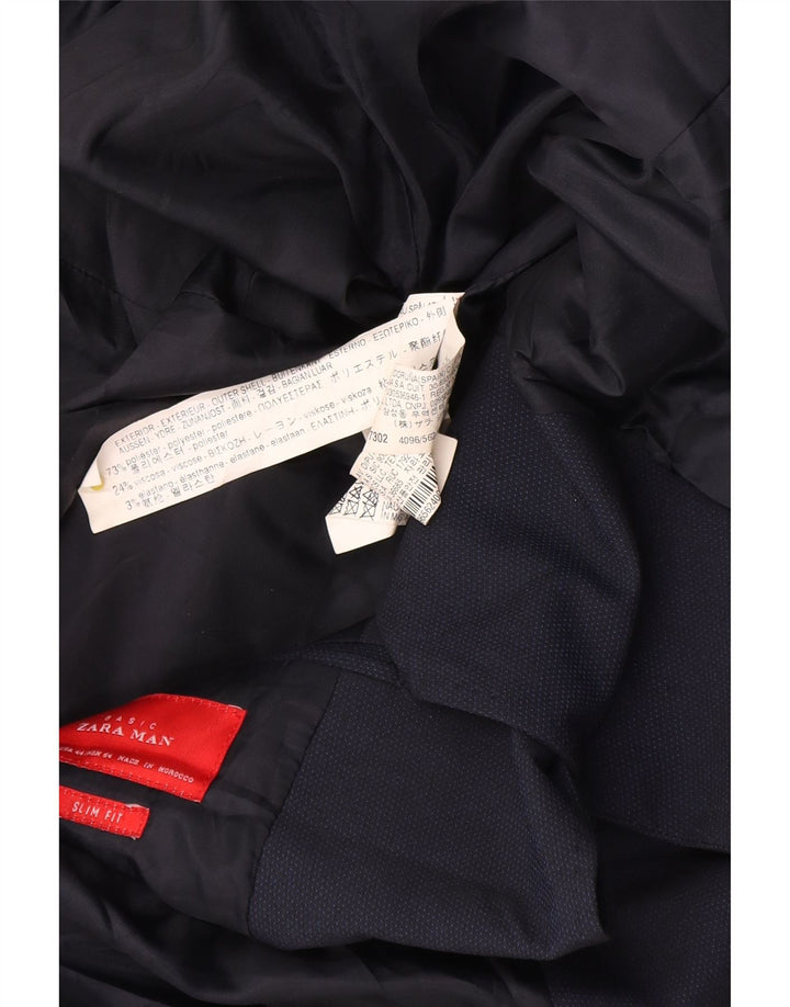 Zara Męska marynarka zapinana na 2 guziki EU 54 XL Granatowy poliester
