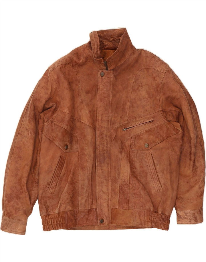 AVIATRIX Mens Suede Bomber Jacket UK 44  2XL Brown Leather Vintage Aviatrix and Second-Hand Aviatrix from Messina Hembry 