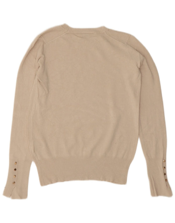 Sweter damski Zara z dekoltem w łódkę UK 10 Small Beżowa wiskoza