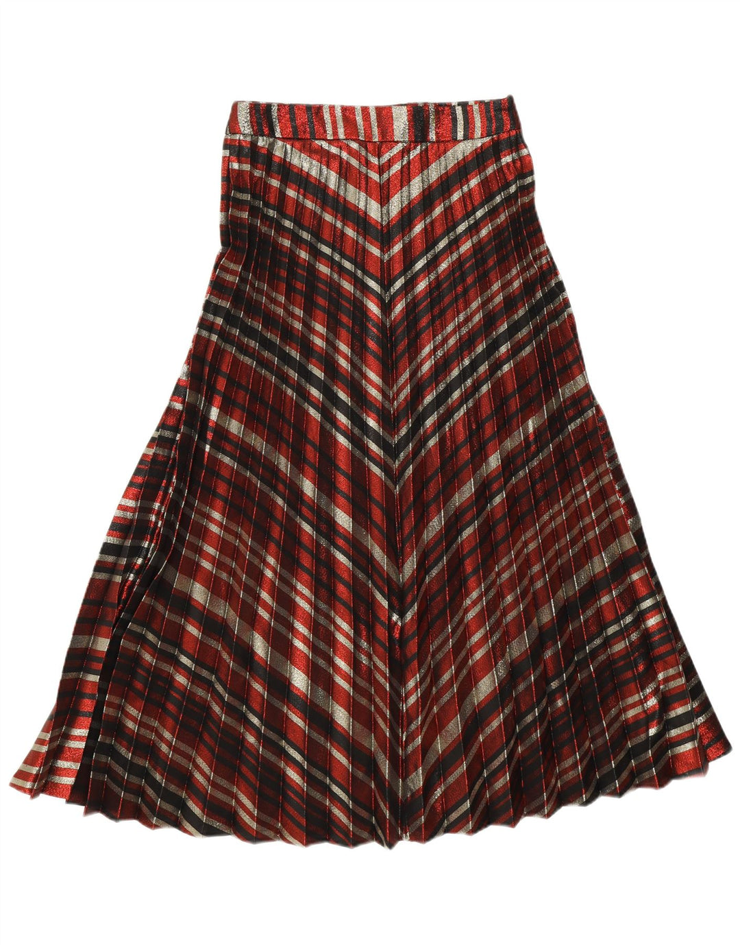 Zara Damska plisowana spódnica z nożem, mała W26, wielokolorowy poliester w paski