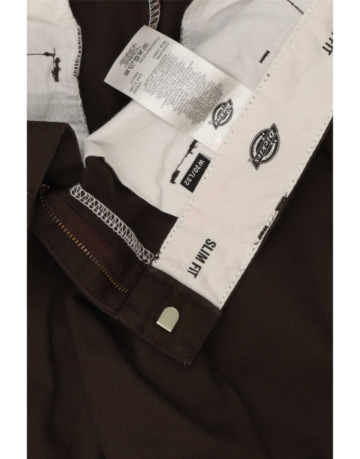 Męskie spodnie chino Dickies Slim Fit W30 L32 Brązowy poliester
