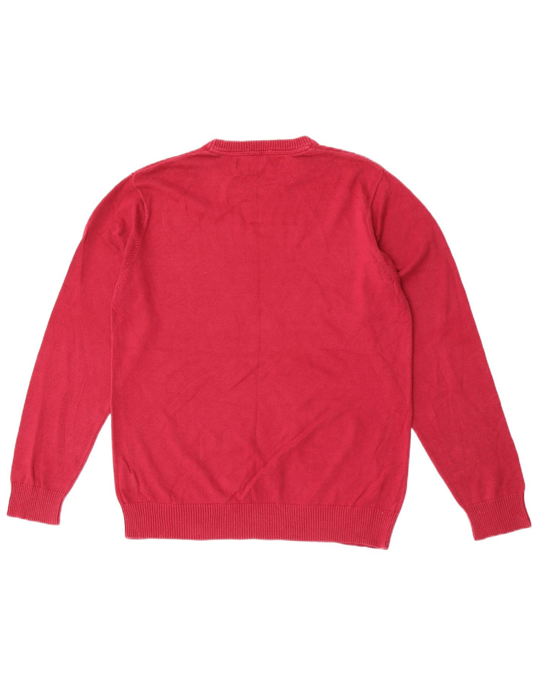Crew Clothing Męski sweter z okrągłym dekoltem, średnioróżowy, bawełniany
