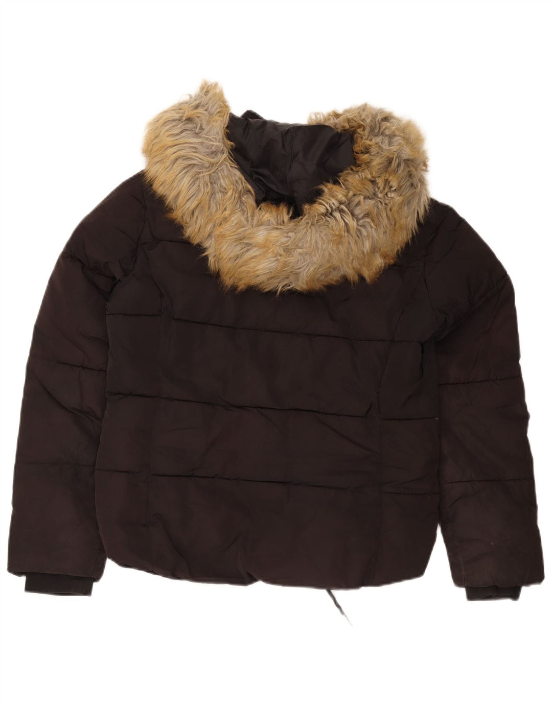 Damska kurtka z kapturem, oversize, wyściełana Topshop UK 8, mała, czarna, poliester