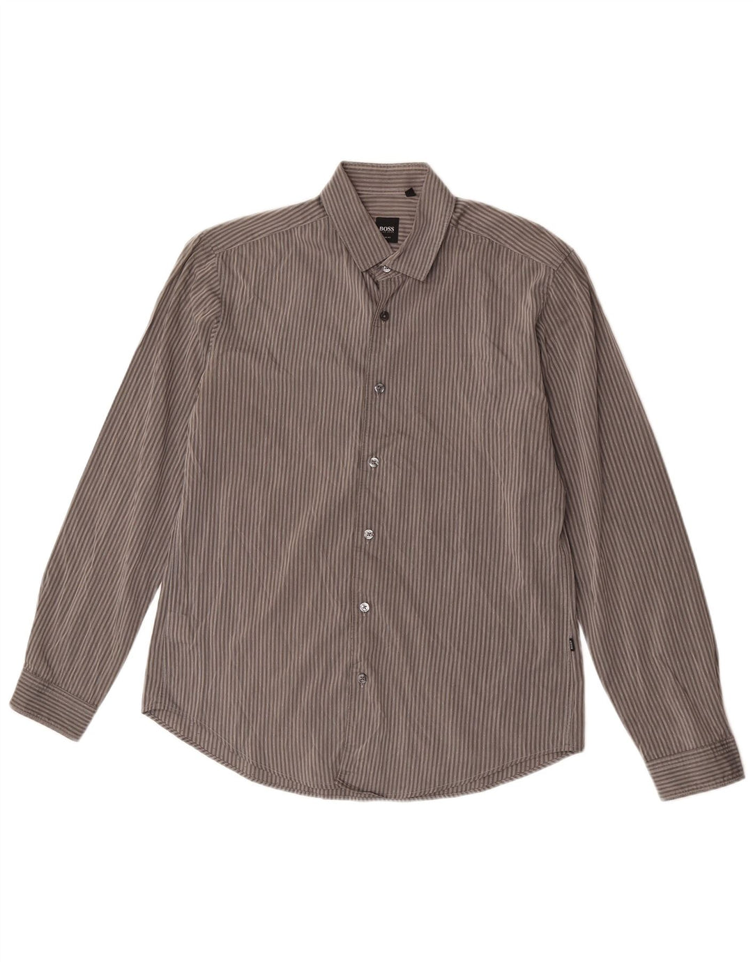 Koszula męska Hugo Boss Slim Fit Średnioszara bawełniana w prążki