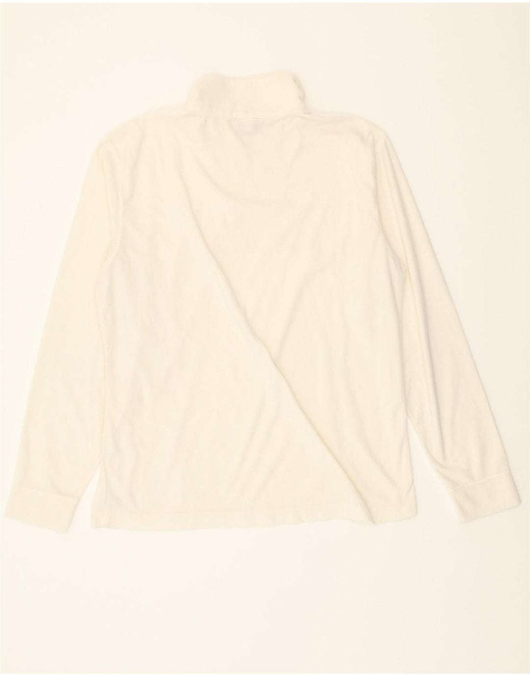 ASICS Womens Zip Neck Pullover Tracksuit Top UK 14 Large White Vintage Asics and Second-Hand Asics from Messina Hembry 