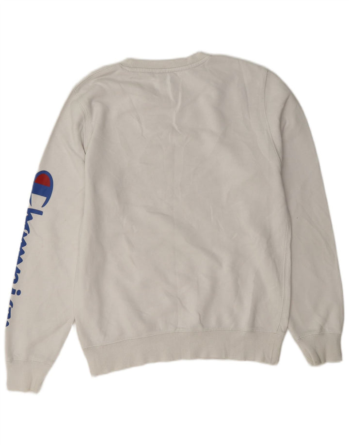 Męski sweter z grafiką Champion, mały, biały, bawełniany