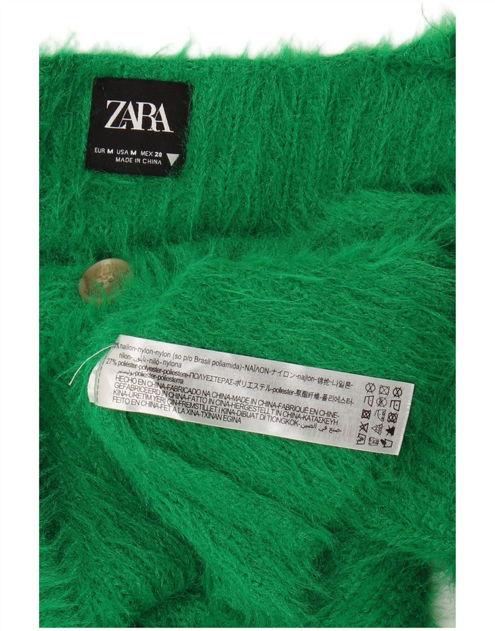 Sweter damski Zara Crop Cardigan UK 12 Średni zielony nylon