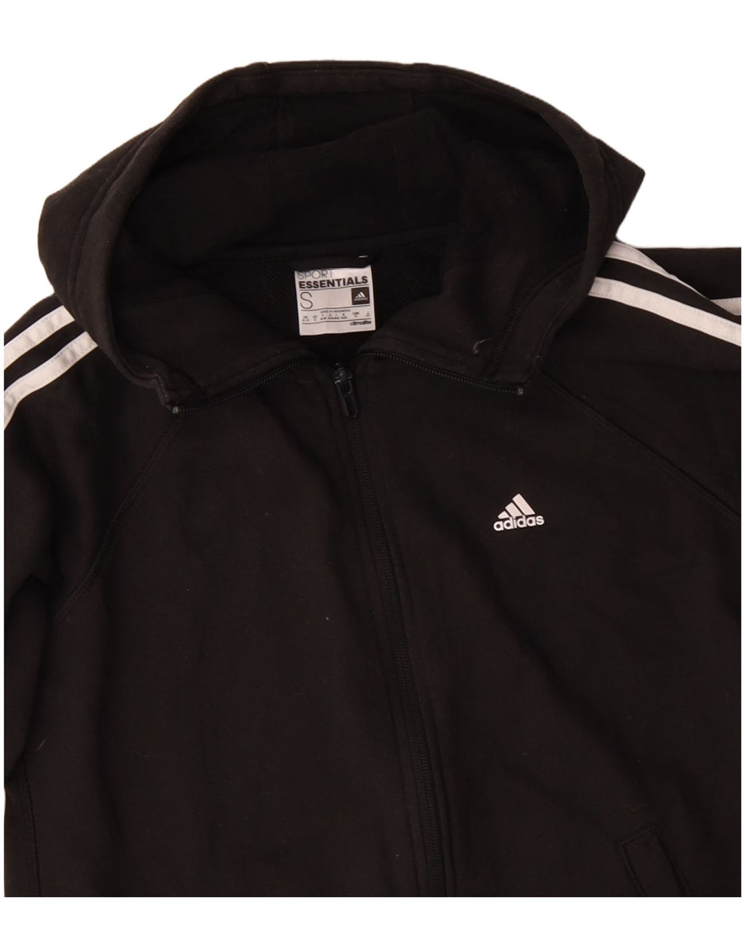 Damska bluza z kapturem Adidas Climalite Zip UK 8/10 Mała czarna bawełna