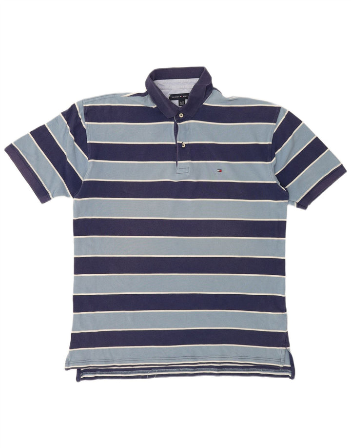 Męska koszulka polo Tommy Hilfiger XL, bawełniana w granatowe paski