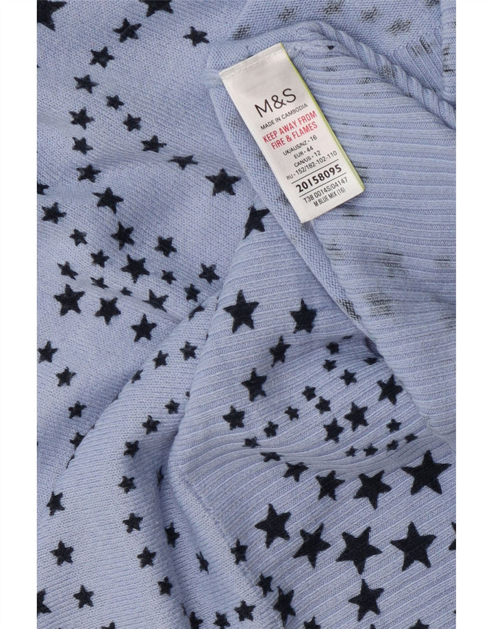 Marks & Spencer Damski sweter z dekoltem w kształcie litery V, UK 16, duży niebieski