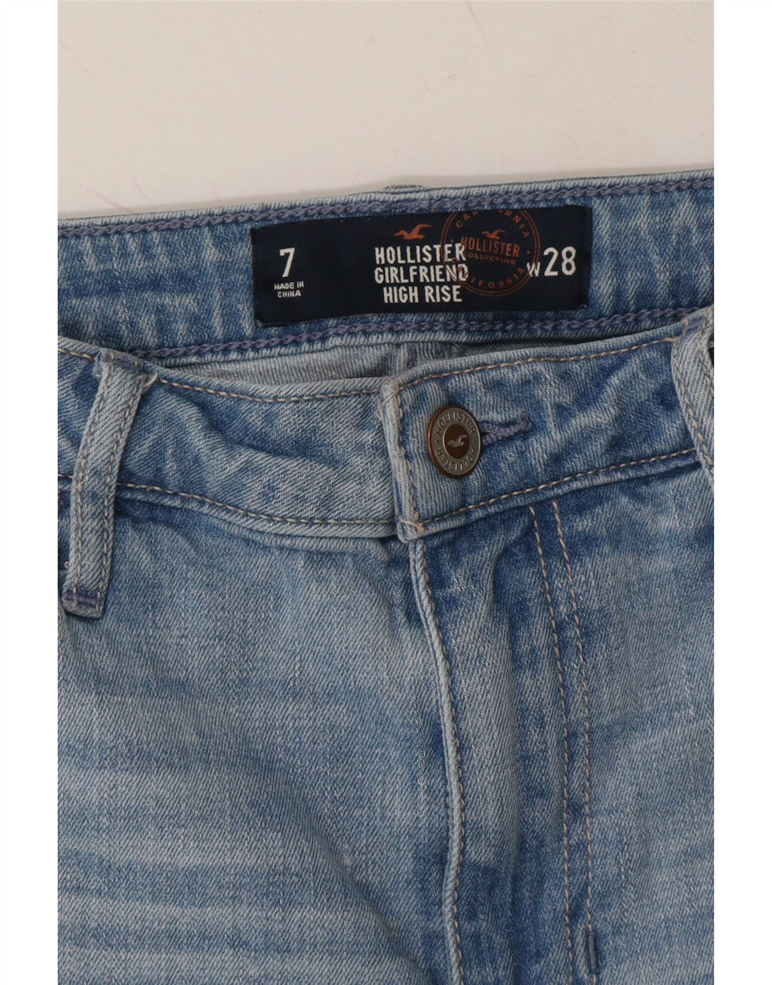 HOLLISTER Womens Girlfriend Cropped Jeans US 7 Medium W28 L24 Blue Vintage Hollister and Second-Hand Hollister from Messina Hembry 