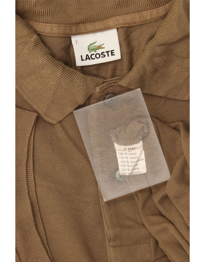 Męska koszulka polo Lacoste, rozmiar 7, 2XL, brązowa, bawełniana