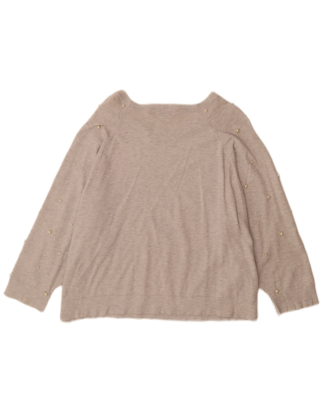 Damski sweter oversize z dekoltem w łódkę Zara UK 14 Średni szary wiskoza